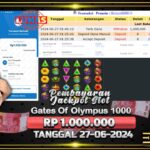 BUKTI JACKPOT SLOT GATES OF OLYMPUS 1000 TERPERCAYA DI INDONESIA TGL 27-06-2024