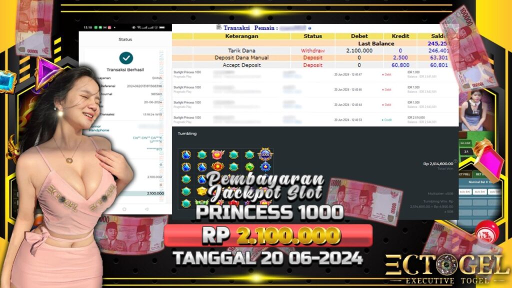 BUKTI JACKPOT SLOT STARLIGHT PRINCESS 1000 TERPERCAYA DI INDONESIA TGL 20-06-2024