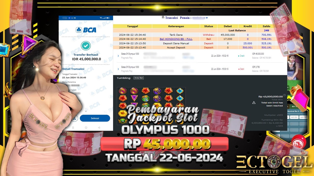 BUKTI JACKPOT SLOT GATES OF OLYMPUS 1000 TERPERCAYA DI INDONESIA TGL 22-06-2024