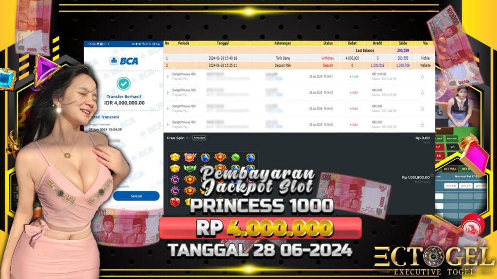 BUKTI JACKPOT SLOT STARLIGHT PRINCESS 1000 TERPERCAYA DI INDONESIA TGL 28-06-2024