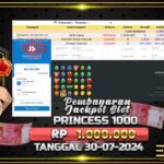 BUKTI JACKPOT SLOT STARLIGHT PRINCESS 1000 TERPERCAYA DI INDONESIA TGL 30-07-2024