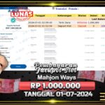 BUKTI JACKPOT SLOT MAHJONG WAYS TERPERCAYA DI INDONESIA TGL 01-07-2024