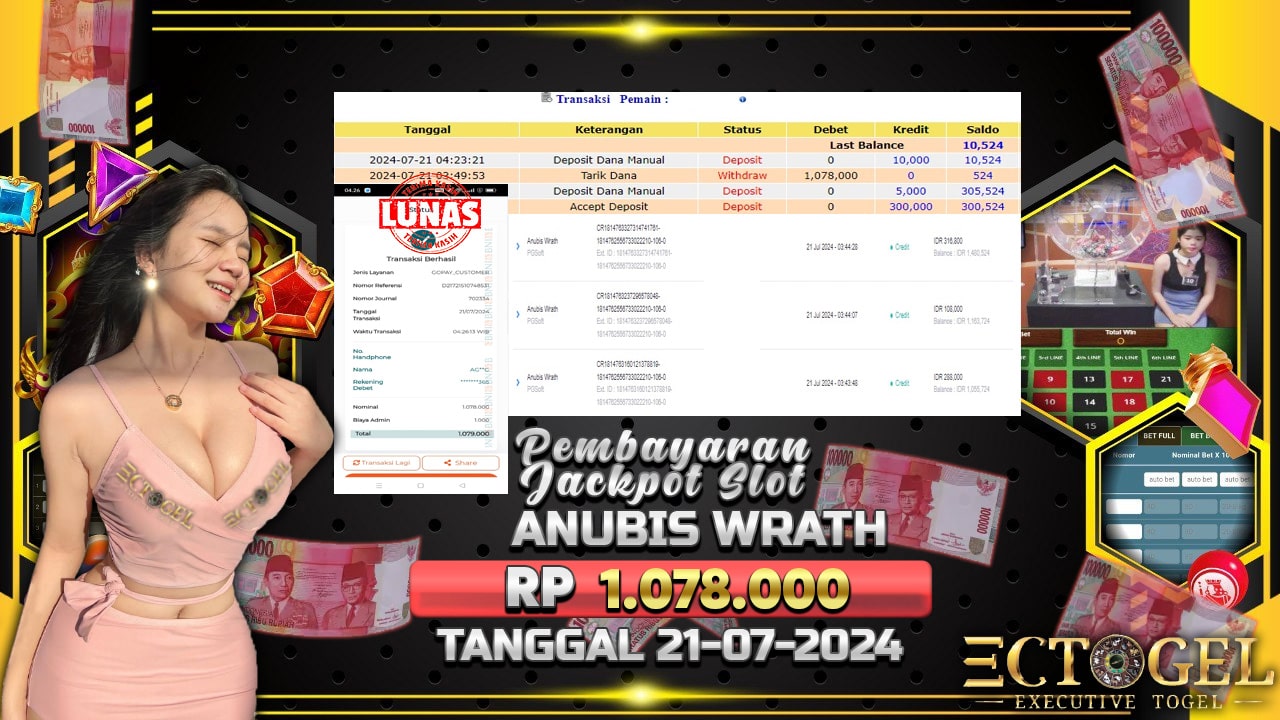 BUKTI JACKPOT SLOT ANUBISH WRATH TERPERCAYA DI INDONESIA TGL 21-07-2024