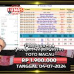 BUKTI JACKPOT TOGEL TOTO MACAU TERPERCAYA DI INDONESIA TGL 04-07-2024