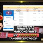 BUKTI JACKPOT SLOT MAHJONG WAYS TERPERCAYA DI INDONESIA TGL 27-07-2024