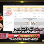 BUKTI JACKPOT SPEED BACCARAT 1 TERPERCAYA DI INDONESIA TGL 29-07-2024