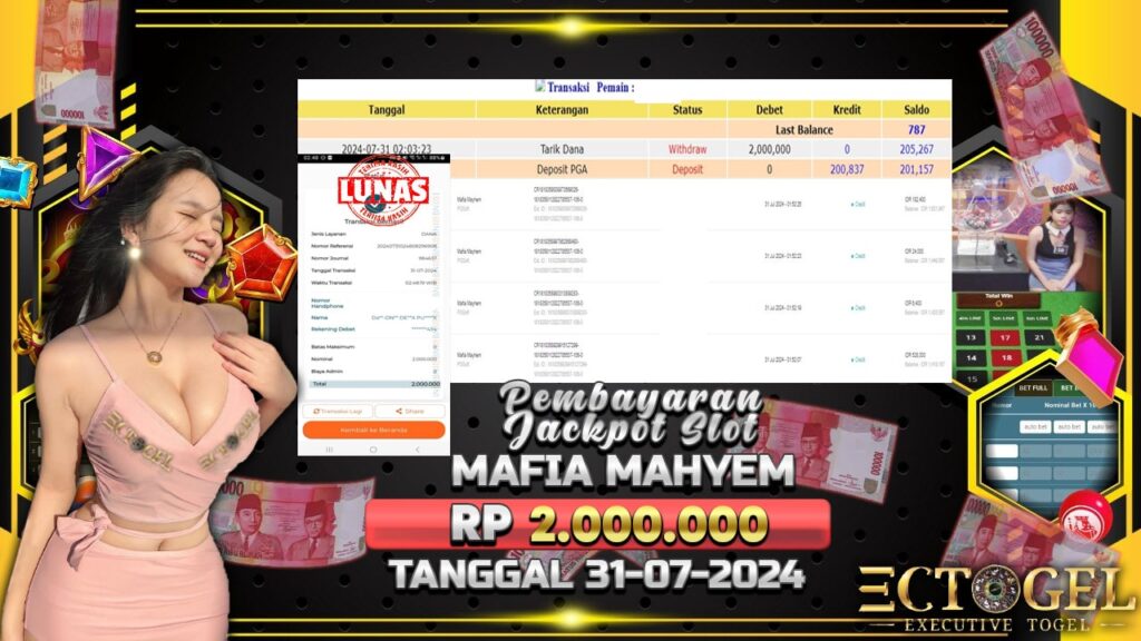 BUKTI JACKPOT SLOT MAFIA MAHYEM TERPERCAYA DI INDONESIA TGL 31-07-2024