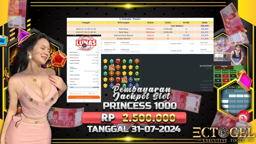 BUKTI JACKPOT SLOT STARLIGHT PRINCESS 1000 TERPERCAYA DI INDONESIA TGL 31-07-2024