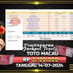 BUKTI JACKPOT TOGEL TOTO MACAU TERPERCAYA DI INDONESIA TGL 14-07-2024