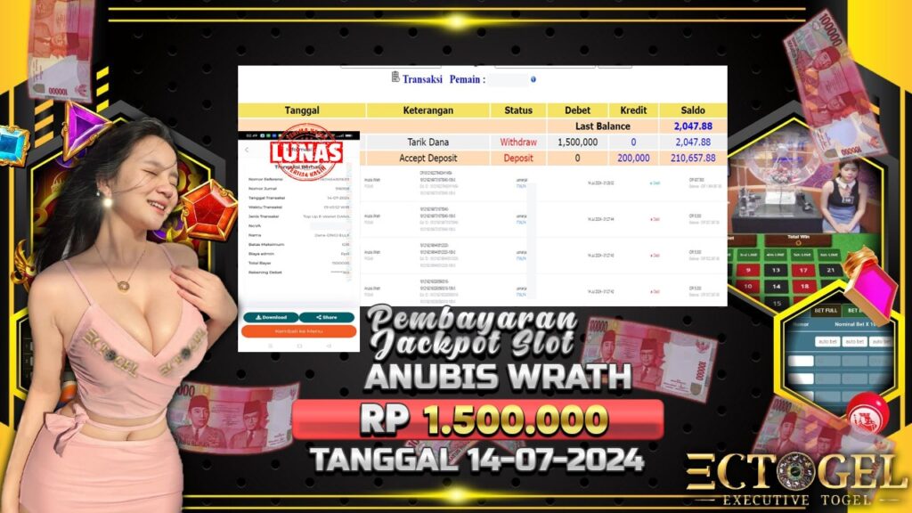 BUKTI JACKPOT SLOT ANUBIS WRATH TERPERCAYA DI INDONESIA TGL 14-07-2024