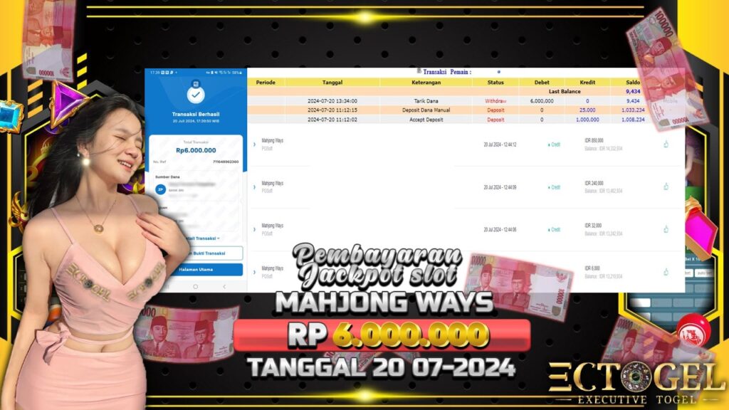 BUKTI JACKPOT SLOT MAHJONG WAYS TERPERCAYA DI INDONESIA TGL 20-07-2024