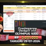 BUKTI JACKPOT SLOT GATES OF OLYMPUS 1000 TERPERCAYA DI INDONESIA TGL 29-07-2024