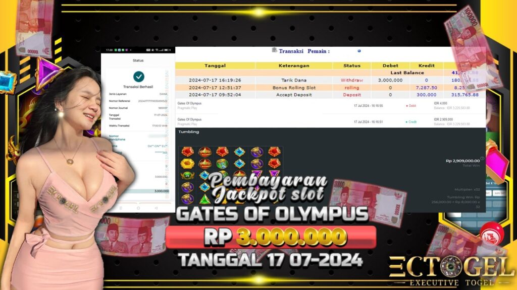 BUKTI JACKPOT SLOT GATES OF OLYMPUS TERPERCAYA DI INDONESIA TGL 17-07-2024