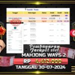 BUKTI JACKPOT SLOT MAHJONG WAYS 2  TERPERCAYA DI INDONESIA TGL 30-07-2024