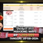 BUKTI JACKPOT SLOT MAHJONG WAYS TERPERCAYA DI INDONESIA TGL 29-08-2024