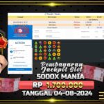 BUKTI JACKPOT SLOT 5000X MANIA TERPERCAYA DI INDONESIA TGL 04-08-2024