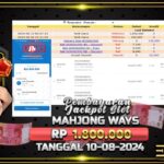 BUKTI JACKPOT SLOT MAHJONG WAYS TERPERCAYA DI INDONESIA TGL 10-08-2024