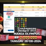 BUKTI JACKPOT SLOT MANIA OLYMPUS TERPERCAYA DI INDONESIA TGL 26-08-2024