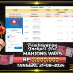 BUKTI JACKPOT SLOT MAHJONG WAYS TERPERCAYA DI INDONESIA TGL 21-08-2024