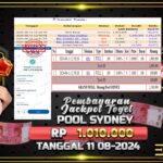 BUKTI JACKPOT TOGEL ONLINE POOL SYDNEY TERPERCAYA DI INDONESIA TGL 11-08-2024