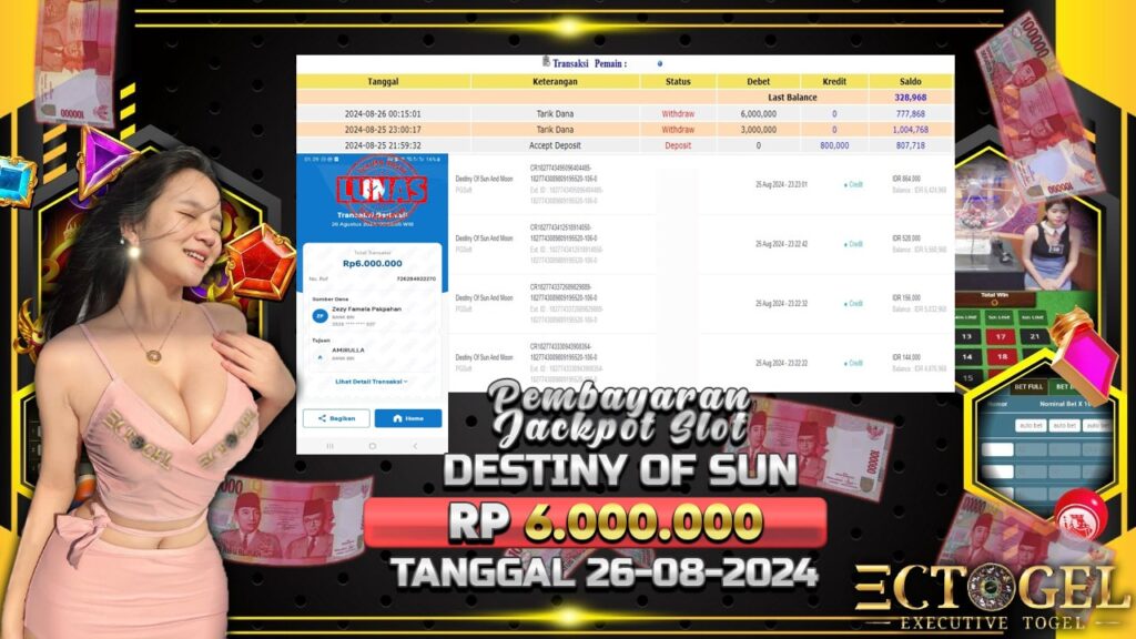 BUKTI JACKPOT SLOT DESTINY OF SUN AND MOON TERPERCAYA DI INDONESIA TGL 26-08-2024