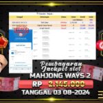 BUKTI JACKPOT SLOT MAHJONG WAYS 2 TERPERCAYA DI INDONESIA TGL 03-08-2024