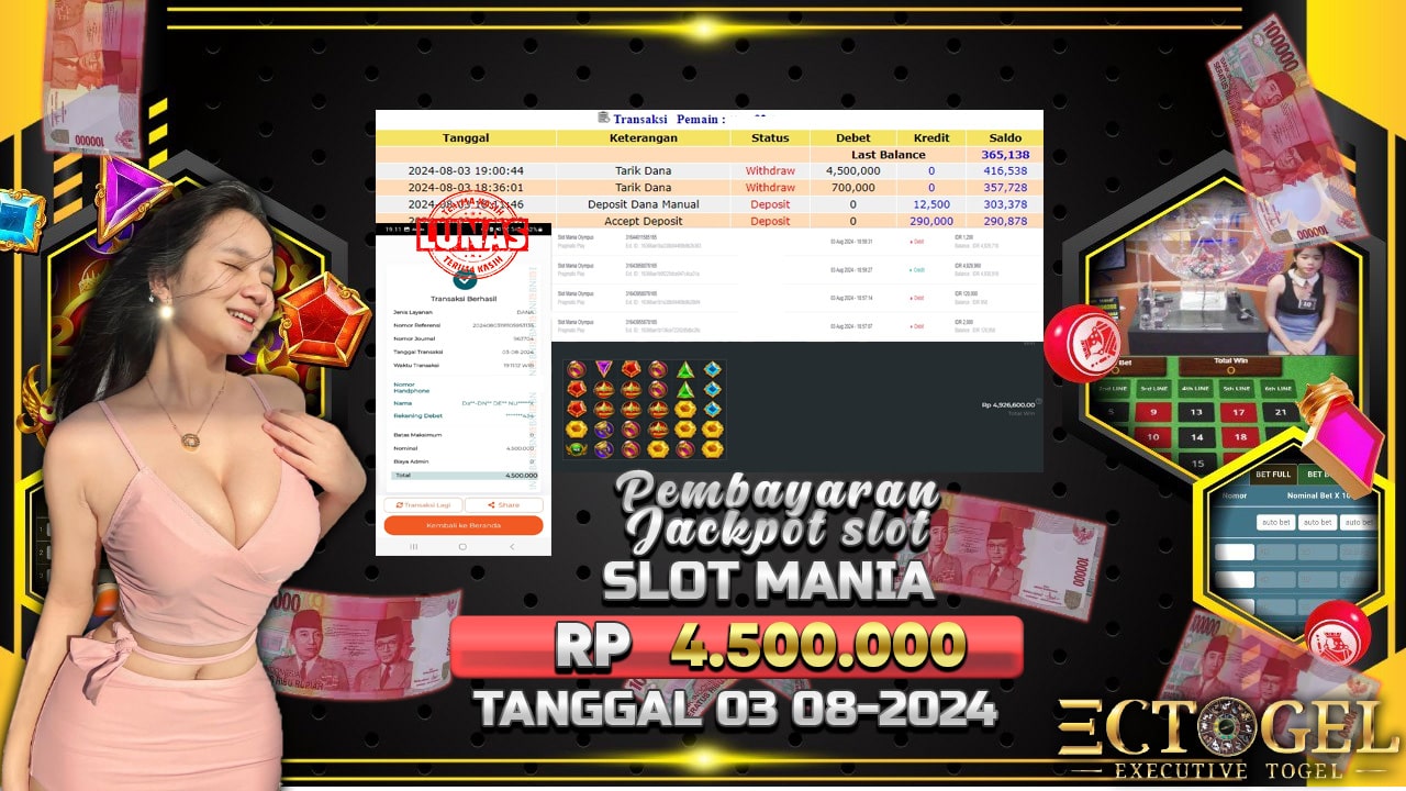 BUKTI JACKPOT SLOT MANIA OLYMPUS TERPERCAYA DI INDONESIA TGL 03-08-2024