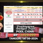 BUKTI JACKPOT TOGEL ONLINE POOL CHINA TERPERCAYA DI INDONESIA TGL 08-08-2024