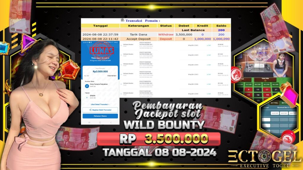 BUKTI JACKPOT SLOT WILD BOUNTY TERPERCAYA DI INDONESIA TGL 08-08-2024