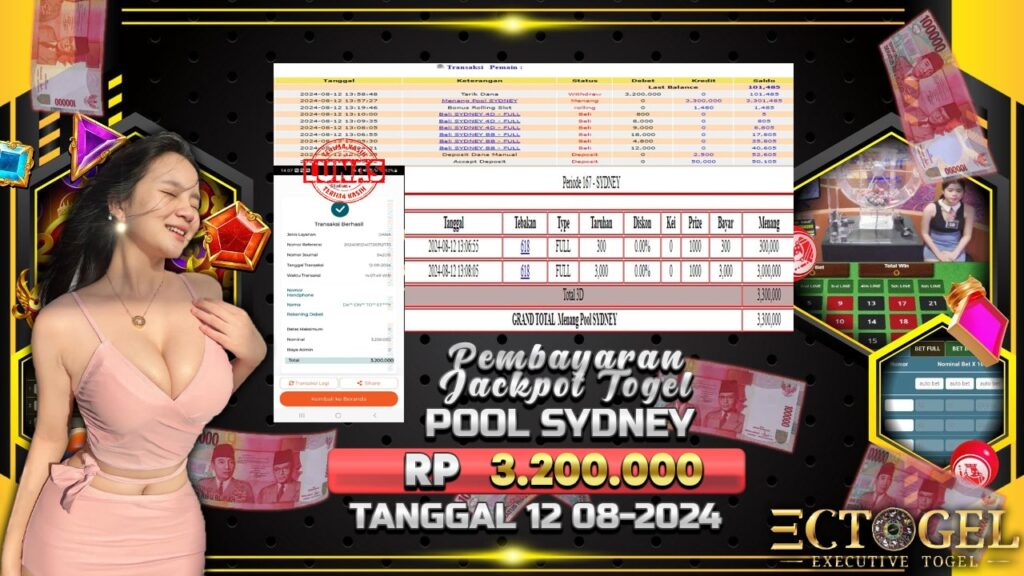 BUKTI JACKPOT TOGEL ONLINE POOL SYDNEY TERPERCAYA DI INDONESIA TGL 12-08-2024