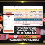 BUKTI JACKPOT TOGEL ONLINE TOTO MACAU TERPERCAYA DI INDONESIA TGL 20-08-2024