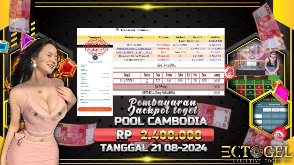 BUKTI JACKPOT TOGEL ONLINE POOL CAMBODIA TERPERCAYA DI INDONESIA TGL 21-08-2024