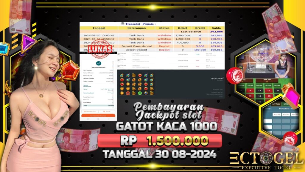 BUKTI JACKPOT SLOT GATOT KACA 1000 TERPERCAYA DI INDONESIA TGL 30-08-2024