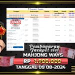 BUKTI JACKPOT SLOT MAHJONG WAYS TERPERCAYA DI INDONESIA TGL 09-08-2024