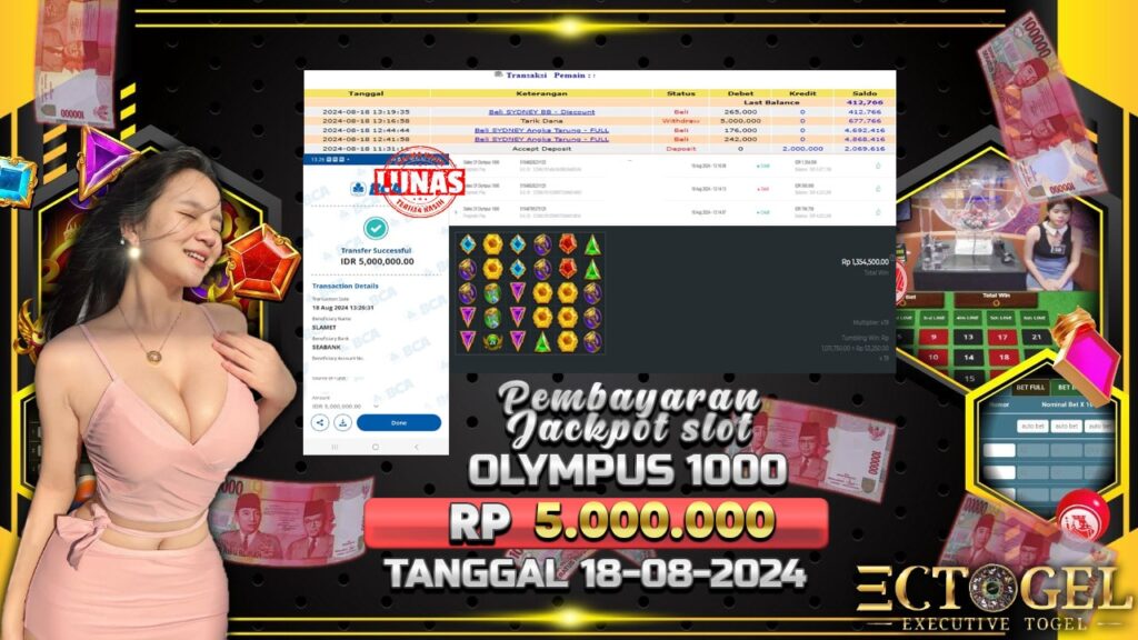 BUKTI JACKPOT SLOT GATES OF OLYMPUS 1000 TERPERCAYA DI INDONESIA TGL 18-08-2024