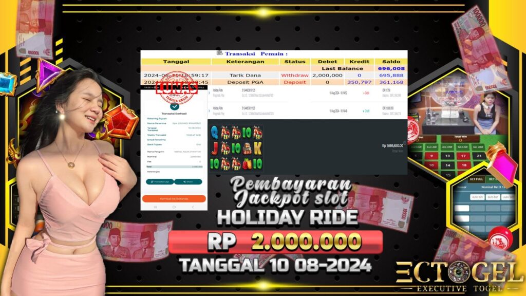 BUKTI JACKPOT SLOT HOLIDAY RIDE TERPERCAYA DI INDONESIA TGL 10-08-2024