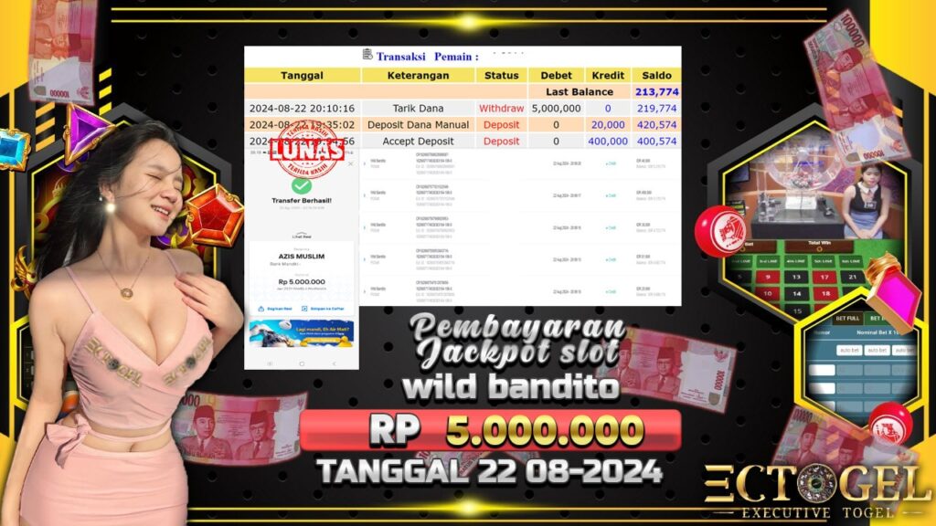 BUKTI JACKPOT SLOT WILD BANDITO TERPERCAYA DI INDONESIA TGL 22-08-2024