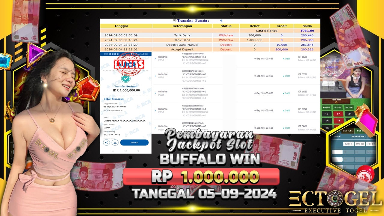 BUKTI JACKPOT SLOT BUFFALO WIN TERPERCAYA DI INDONESIA TGL 05-09-2024