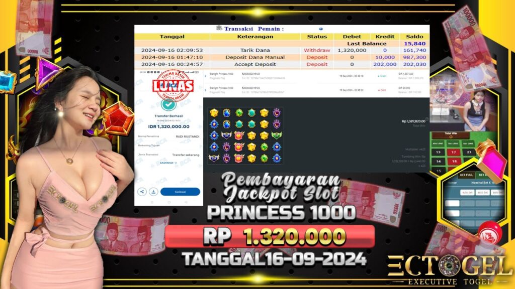 BUKTI JACKPOT SLOT STARLIGHT PRINCESS 1000 TERPERCAYA DI INDONESIA TGL 16-09-2024