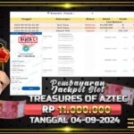 BUKTI JACKPOT SLOT TREASURES OF AZTEC TERPERCAYA DI INDONESIA TGL 04-09-2024