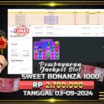 BUKTI JACKPOT SLOT SWEET BONANZA 1000 TERPERCAYA DI INDONESIA TGL 03-09-2024