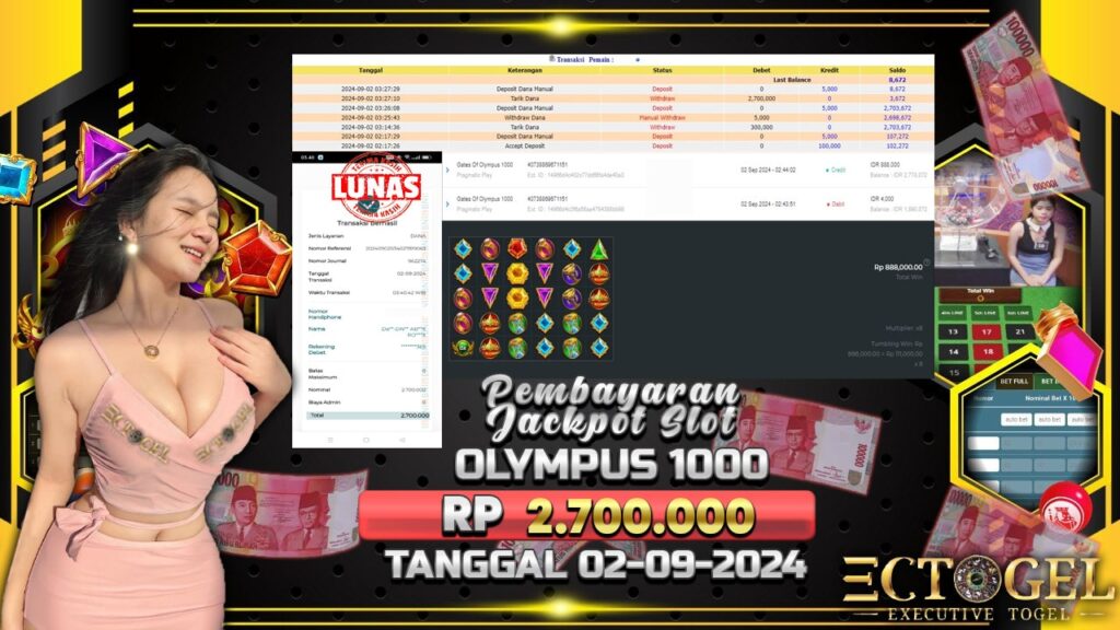 BUKTI JACKPOT SLOT GATES OF OLYMPUS 1000 TERPERCAYA DI INDONESIA TGL 02-09-2024