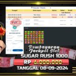 BUKTI JACKPOT SLOT SUGAR RUSH 1000 TERPERCAYA DI INDONESIA TGL 08-09-2024