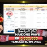 BUKTI JACKPOT SLOT MAHJONG WAYS TERPERCAYA DI INDONESIA TGL 14-09-2024