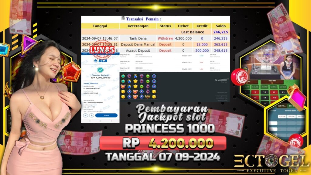 BUKTI JACKPOT SLOT STARLIGHT PRINCESS 1000 TERPERCAYA DI INDONESIA TGL 07-09-2024