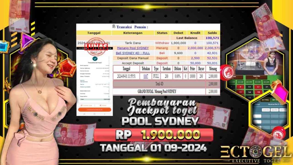 BUKTI JACKPOT TOGEL ONLINE POOL SYDNEY TERPERCAYA DI INDONESIA TGL 01-09-2024