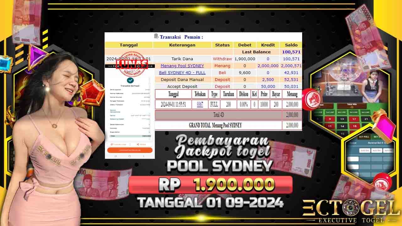 BUKTI JACKPOT TOGEL ONLINE POOL SYDNEY TERPERCAYA DI INDONESIA TGL 01-09-2024