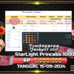 BUKTI JACKPOT SLOT STARLIGHT PRINCESS 1000 TERPERCAYA DI INDONESIA TGL 16-09-2024