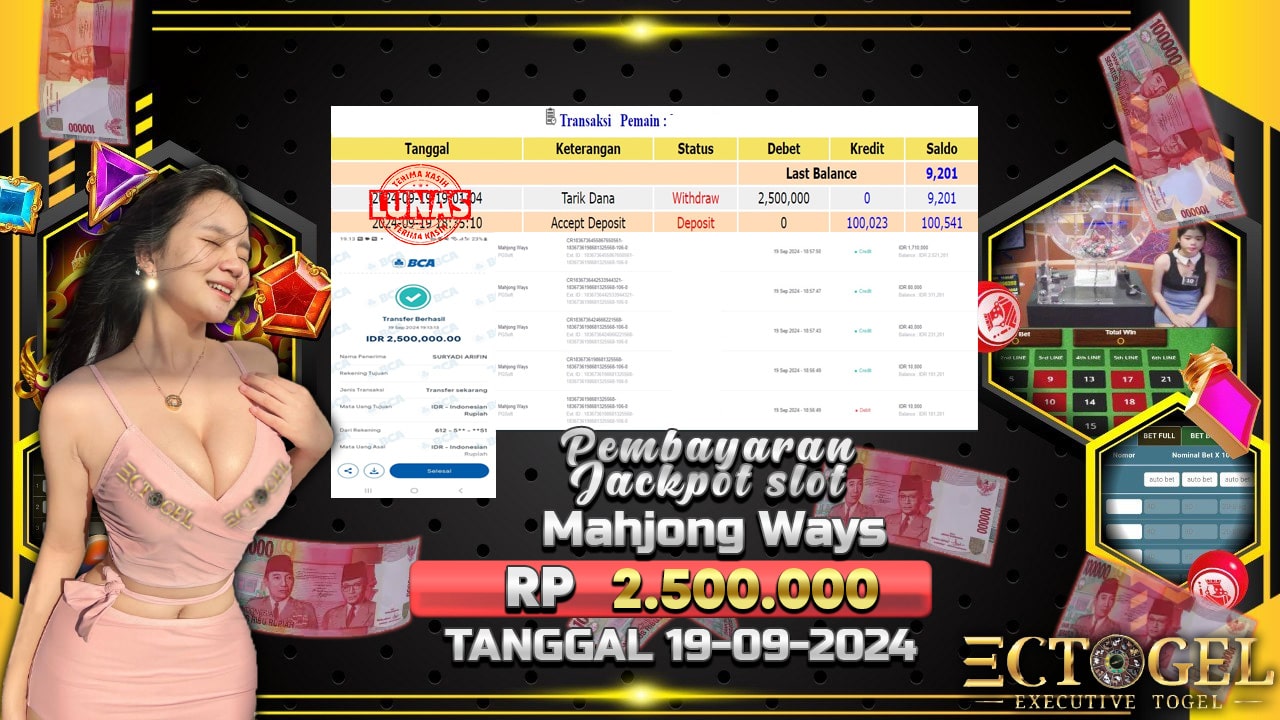 BUKTI JACKPOT SLOT MAHJONG WAYS TERPERCAYA DI INDONESIA TGL 18-09-2024