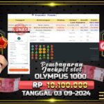 BUKTI JACKPOT SLOT GATES OF OLYMPUS 1000 TERPERCAYA DI INDONESIA TGL 03-09-2024